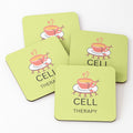 4x T-cell (tea cell) therapy coasters