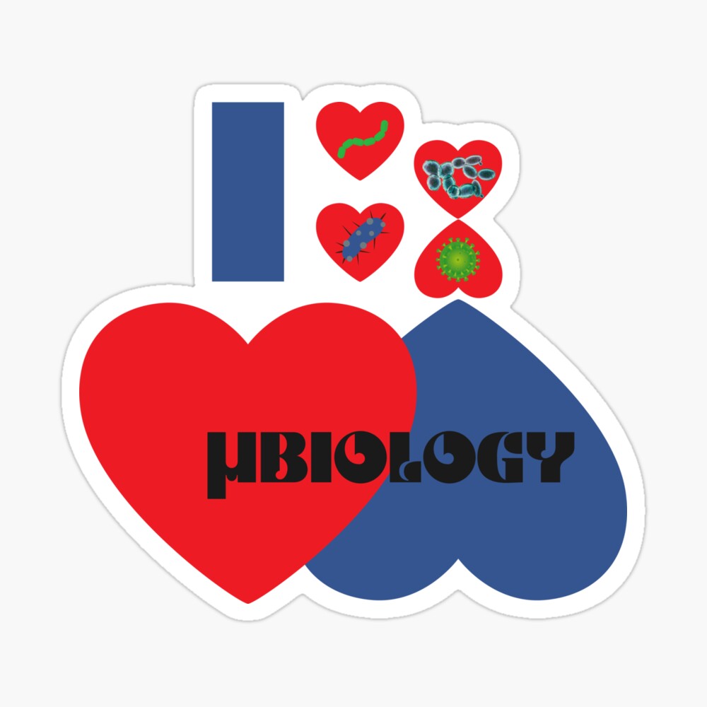 I Love Microbiology glossy sticker