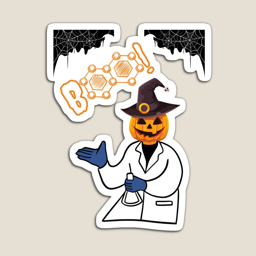 Spooky scientist glossy magnet